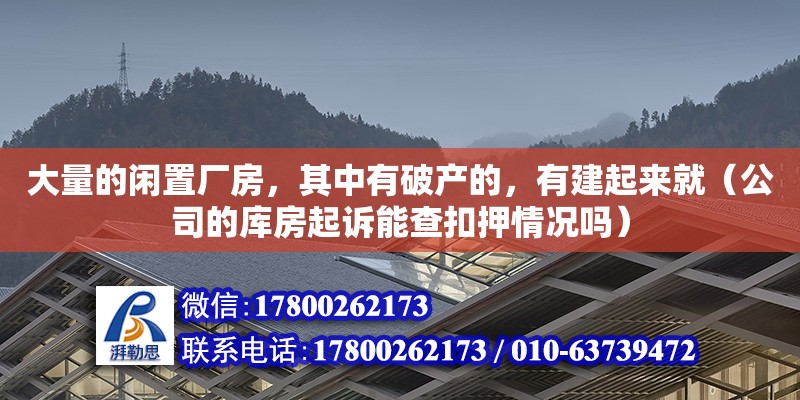 大量的閑置廠房，其中有破產(chǎn)的，有建起來就（公司的庫房起訴能查扣押情況嗎）