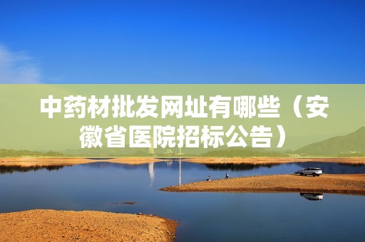 中藥材批發(fā)網(wǎng)址有哪些（安徽省醫(yī)院招標(biāo)公告）