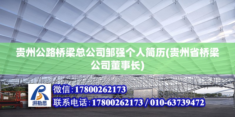 貴州公路橋梁總公司鄒強個人簡歷(貴州省橋梁公司董事長) 鋼結構跳臺施工