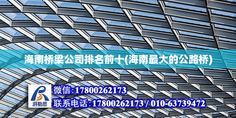 海南橋梁公司排名前十(海南最大的公路橋) 鋼結(jié)構(gòu)桁架施工