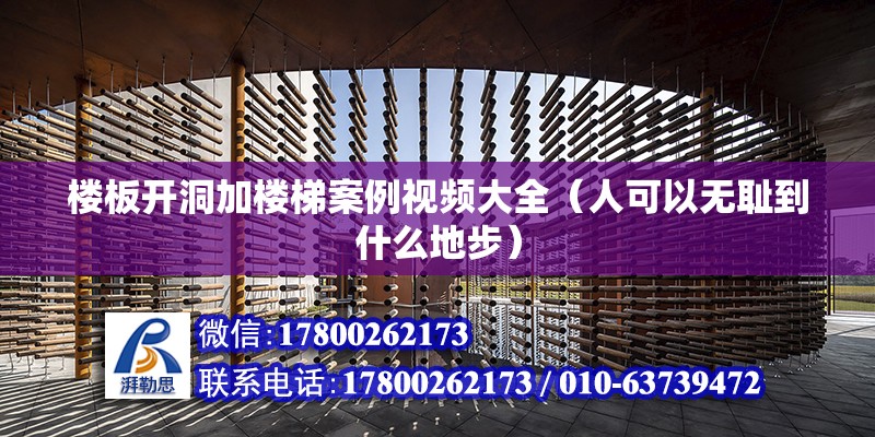 樓板開洞加樓梯案例視頻大全（人可以無恥到什么地步） 裝飾家裝施工