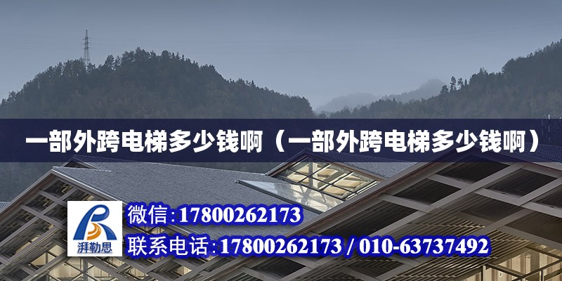 一部外跨電梯多少錢?。ㄒ徊客饪珉娞荻嗌馘X啊）