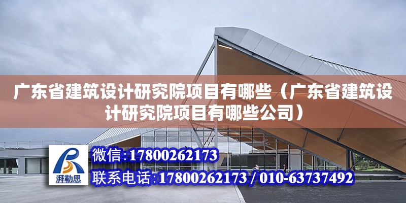 廣東省建筑設計研究院項目有哪些（廣東省建筑設計研究院項目有哪些公司） 鋼結(jié)構網(wǎng)架設計