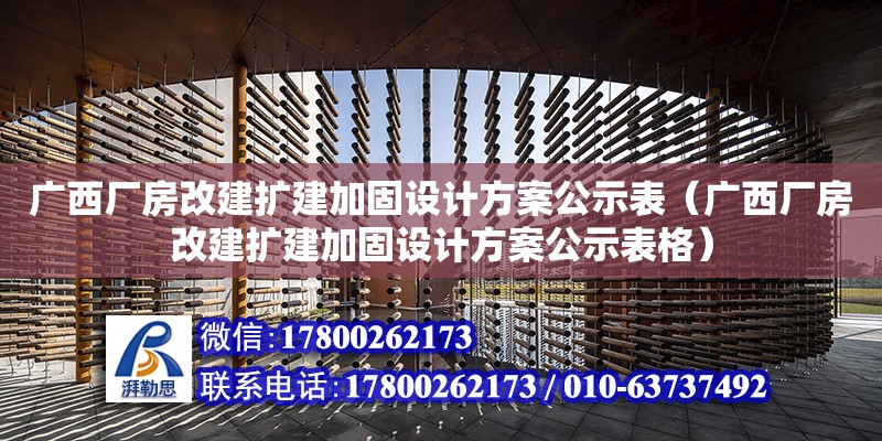 廣西廠房改建擴(kuò)建加固設(shè)計(jì)方案公示表（廣西廠房改建擴(kuò)建加固設(shè)計(jì)方案公示表格） 鋼結(jié)構(gòu)網(wǎng)架設(shè)計(jì)