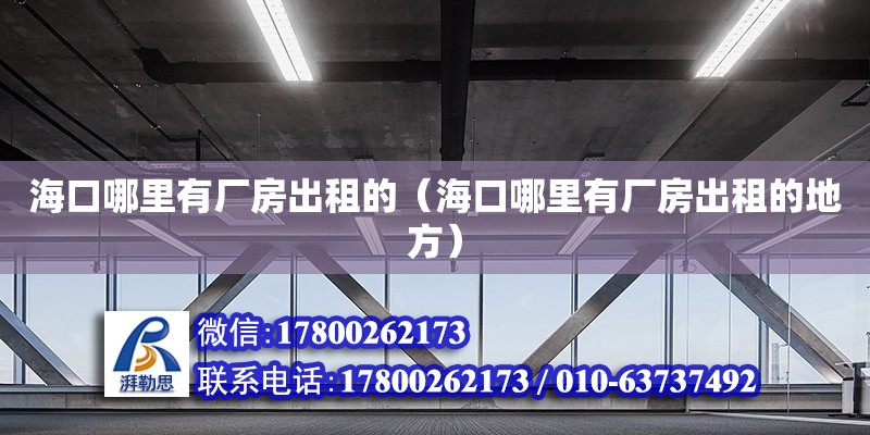 海口哪里有廠房出租的（?？谀睦镉袕S房出租的地方） 鋼結(jié)構(gòu)網(wǎng)架設(shè)計