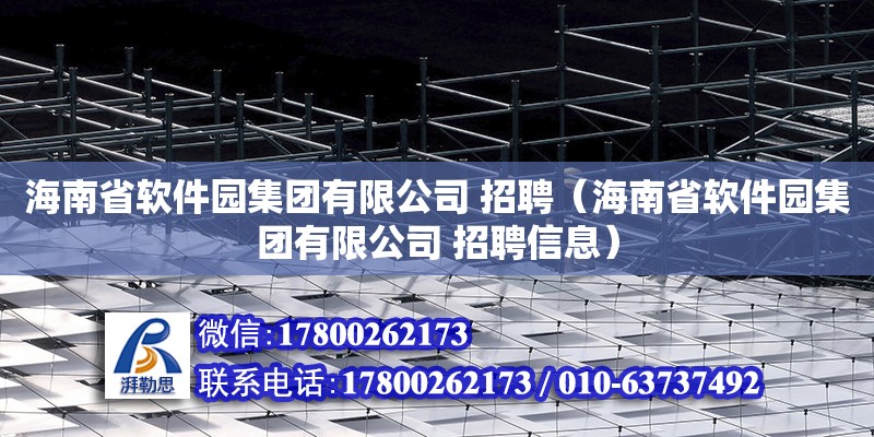 海南省軟件園集團(tuán)有限公司 招聘（海南省軟件園集團(tuán)有限公司 招聘信息）