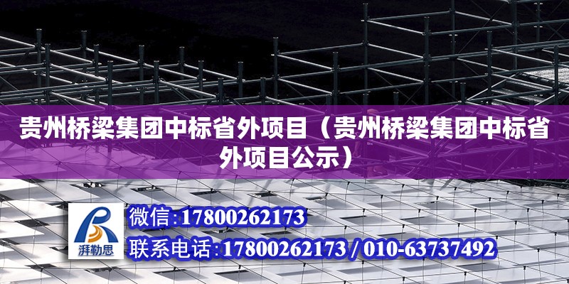 貴州橋梁集團中標省外項目（貴州橋梁集團中標省外項目公示）