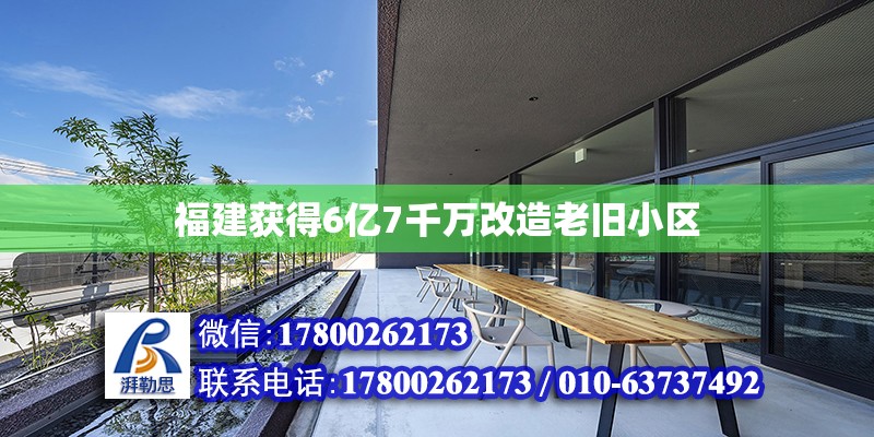 福建獲得6億7千萬改造老舊小區(qū)