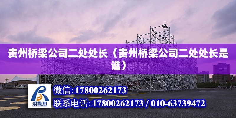 貴州橋梁公司二處處長（貴州橋梁公司二處處長是誰） 北京加固設計（加固設計公司）