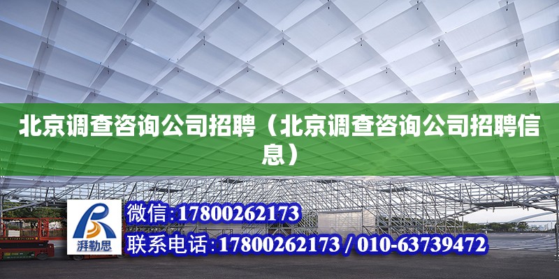 北京調(diào)查咨詢公司招聘（北京調(diào)查咨詢公司招聘信息）