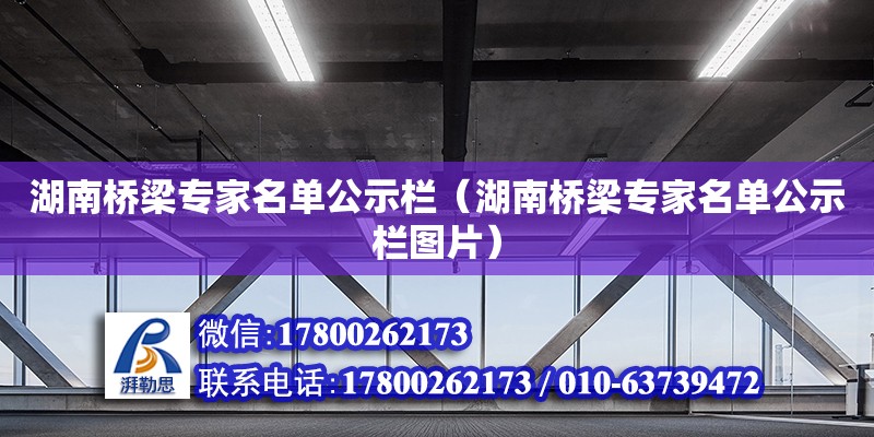 湖南橋梁專家名單公示欄（湖南橋梁專家名單公示欄圖片） 鋼結(jié)構(gòu)網(wǎng)架設(shè)計(jì)