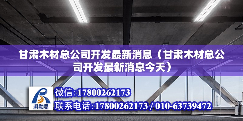 甘肅木材總公司開發(fā)最新消息（甘肅木材總公司開發(fā)最新消息今天） 北京加固設(shè)計(jì)（加固設(shè)計(jì)公司）