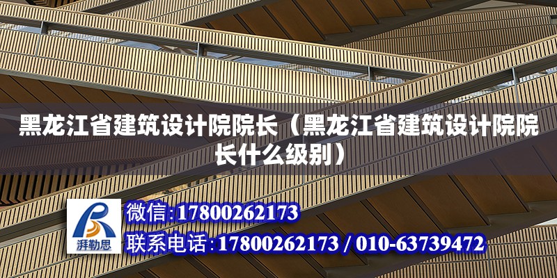 黑龍江省建筑設(shè)計院院長（黑龍江省建筑設(shè)計院院長什么級別）