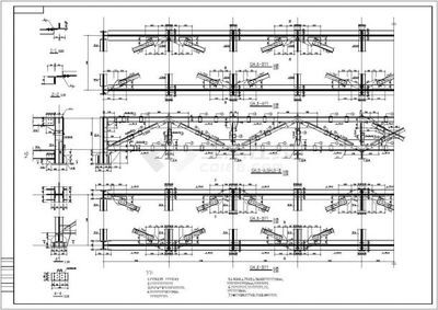 桁架設(shè)計(jì)圖紙（土木在線資料庫中桁架設(shè)計(jì)圖紙通常包括以下幾個(gè)方面）