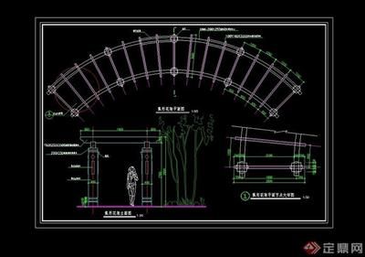 景觀廊架剖面圖片 建筑施工圖施工 第3張