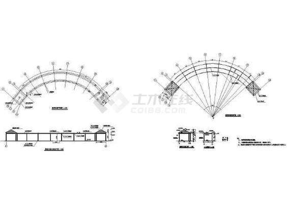 景觀廊架剖面圖片 建筑施工圖施工 第1張