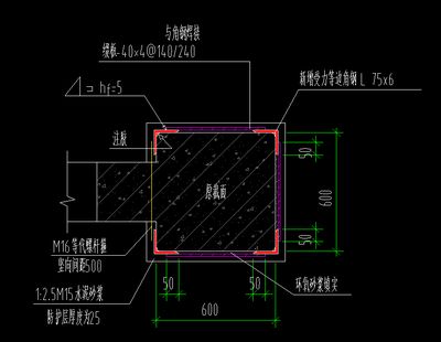 柱加固綴板表示方法（70*4@250(1500)/250） 鋼結(jié)構(gòu)蹦極設(shè)計 第1張