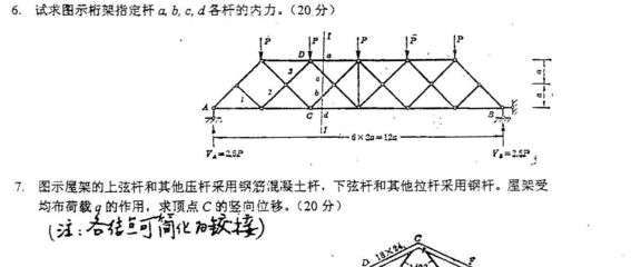 桁架結構求內(nèi)力