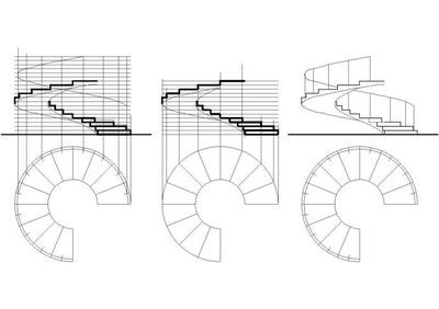 螺旋樓梯畫法圖片（cad樓梯手繪方法介紹螺旋樓梯手繪方法介紹） 北京網(wǎng)架設(shè)計(jì) 第3張