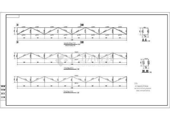 25米鋼結(jié)構(gòu)桁架圖紙