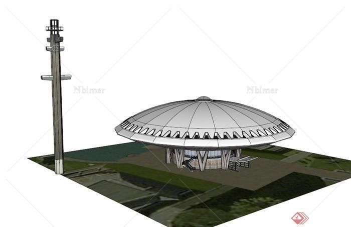 桁架概念建筑模型