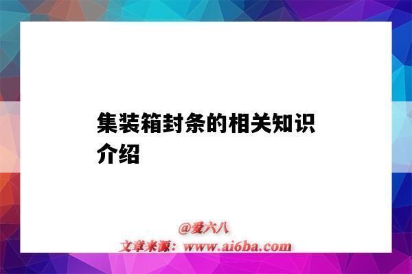 集裝箱封條百科（集裝箱封條是一種安全密閉的裝置，可視為集裝箱上的一種特殊鎖具） 結(jié)構(gòu)工業(yè)裝備設(shè)計(jì) 第5張