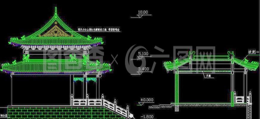 景觀廊架施工圖怎么畫