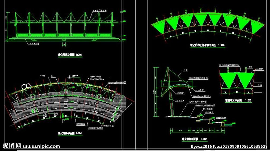 廊架鋼結構施工圖（鋼結構廊架施工圖） 建筑消防設計 第4張