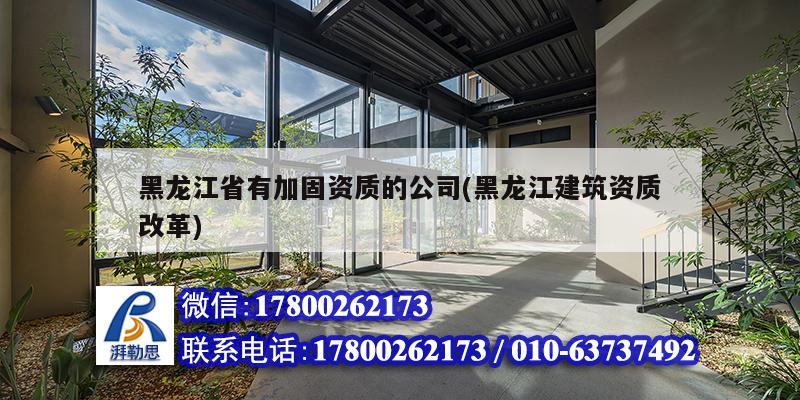 黑龍江省有加固資質(zhì)的公司(黑龍江建筑資質(zhì)改革) 結(jié)構(gòu)工業(yè)裝備設(shè)計(jì)