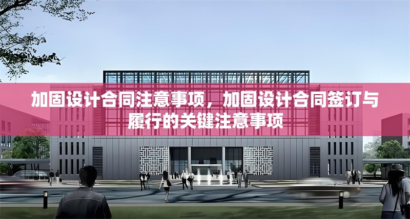 加固設(shè)計(jì)合同注意事項(xiàng)，加固設(shè)計(jì)合同簽訂與履行的關(guān)鍵注意事項(xiàng)
